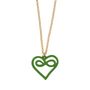 Collana in Metallo con ciondolo a forma di cuore con infinito in smalto verde
