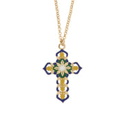 Collana in Metallo con maioliche colorate a forma di croce