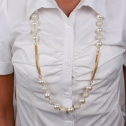 Collana in Metallo con perle e strass