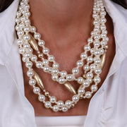 Collana in Metallo multifilo con perle