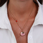 Collana in Metallo con borsa rosa Capri