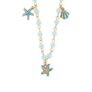 Collana in Metallo con stelle marine e cristalli azzurri
