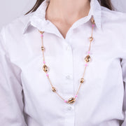 Collana in Metallo con conchiglie e perline rosa