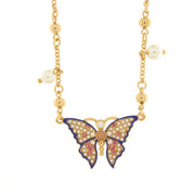 Collana in Metallo con farfalla colorata