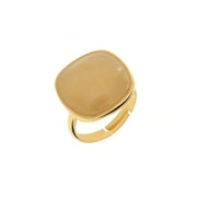 Metal ring with yellow ocher stone
