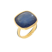 Metal ring with blue stone