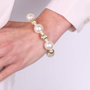 Bracciale in Metallo con perle e dettagli oro