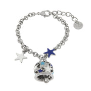 Campanella metal bracelet with blue and white stars