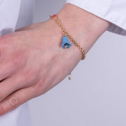Bracciale in Metallo con campanella a forma di calla blu