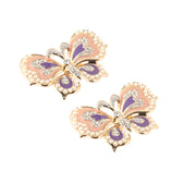 Spilla in Metallo da scarpa simbolo farfalla impreziosito da smalti colorati e perline