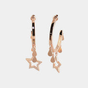 Orecchini in Argento 925 semicerchio con stelle pendenti impreziosite da zirconi bianchi