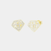 Orecchini in Argento 925  diamante a lobo, impreziosito da zirconi bianchi