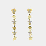 Orecchini in Argento 925 pendenti a forma di stelle impreziosite da zirconi bianchi