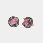 Orecchini in Argento 925 con zirconi viola e rosa