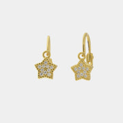 Orecchini in Argento 925 a monachella con stella pendente impreziosite da zirconi bianchi