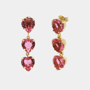 Orecchini in Argento 925 con cuori pendenti rosa