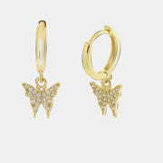 Orecchini in Argento 925 con farfalla impreziosita da zirconi trasparenti