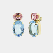 Orecchini in Argento 925 con cristalli azzurri e rosa