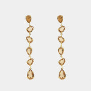Orecchini in Argento 925 con cristalli champagne pendenti
