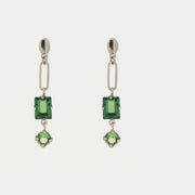 Orecchini in Argento 925 con cristalli verdi
