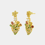 Orecchini in Argento 925 con cactus e zirconi colorati