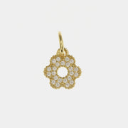 Ciondolo in Argento 925 a forma di fiore con zirconi bianchi placcato oro giallo