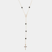 Collana in Argento 925 rosario a perline nere.