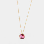 Collana in Argento 925 con punto luce pendente impreziosito da cristalli rosa