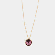 Collana in Argento 925 con punto luce pendente impreziosito da cristallo rosa antico