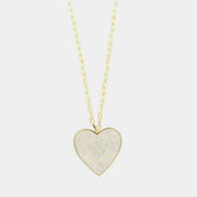 Collana in Argento 925 con cuore pendente impreziosito da zirconi bianchi