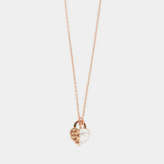 Collana in Argento 925 con cuore pendente a mezza madre perla