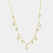 Collana in Argento 925 con pendenti a forma di stelle e zirconi bianchi