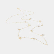 Collana in Argento 925 con pendenti traforati e perline bianche