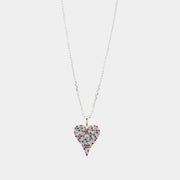 Collana in Argento 925 con cuore ricco di zirconi multicolore pendente