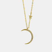 Collana in Argento 925 con ciondolo a forma di mezza luna e piccola stella