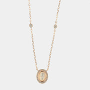Collana in Argento 925 con ciondolo impreziosito da pietra in madre perla e zirconi bianchi