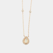 Collana in Argento 925 con ciondolo a forma di goccia in madre perla e zirconi bianchi