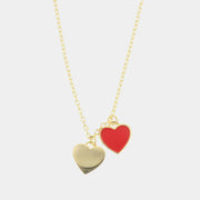Collana in Argento 925 con pendente a forma di cuore smaltato rosso
