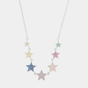 Collana in Argento 925 a forma di stelle con zirconi colori