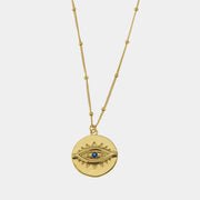 Collana in Argento 925 con pendente a forma di occhio di fatima con zircone blu