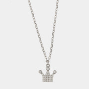 Collana in Argento 925 con corona in zirconi bianchi