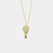 Collana in Argento 925  con chiave impreziosita da zirconi bianchi