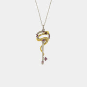 Collana in Argento 925 con serpente attorno ad una chiave