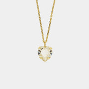 Collana in Argento 925 con cristallo a forma cuore pendente