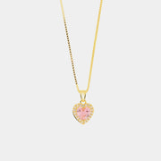 Collana in Argento 925 con cuore rosa pendente