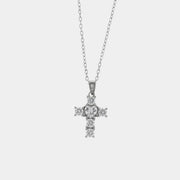 Collana in Argento 925 con croce impreziosito da zirconi