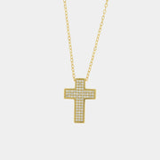 Collana in Argento 925 con croce impreziosita da zirconi