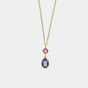 Collana in Argento 925 con due cristalli nelle sfumature del viola