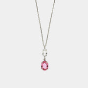 Collana in Argento 925 con cristalli rosa e trasparente