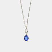 Collana in Argento 925 con cristalli blu e trasparente